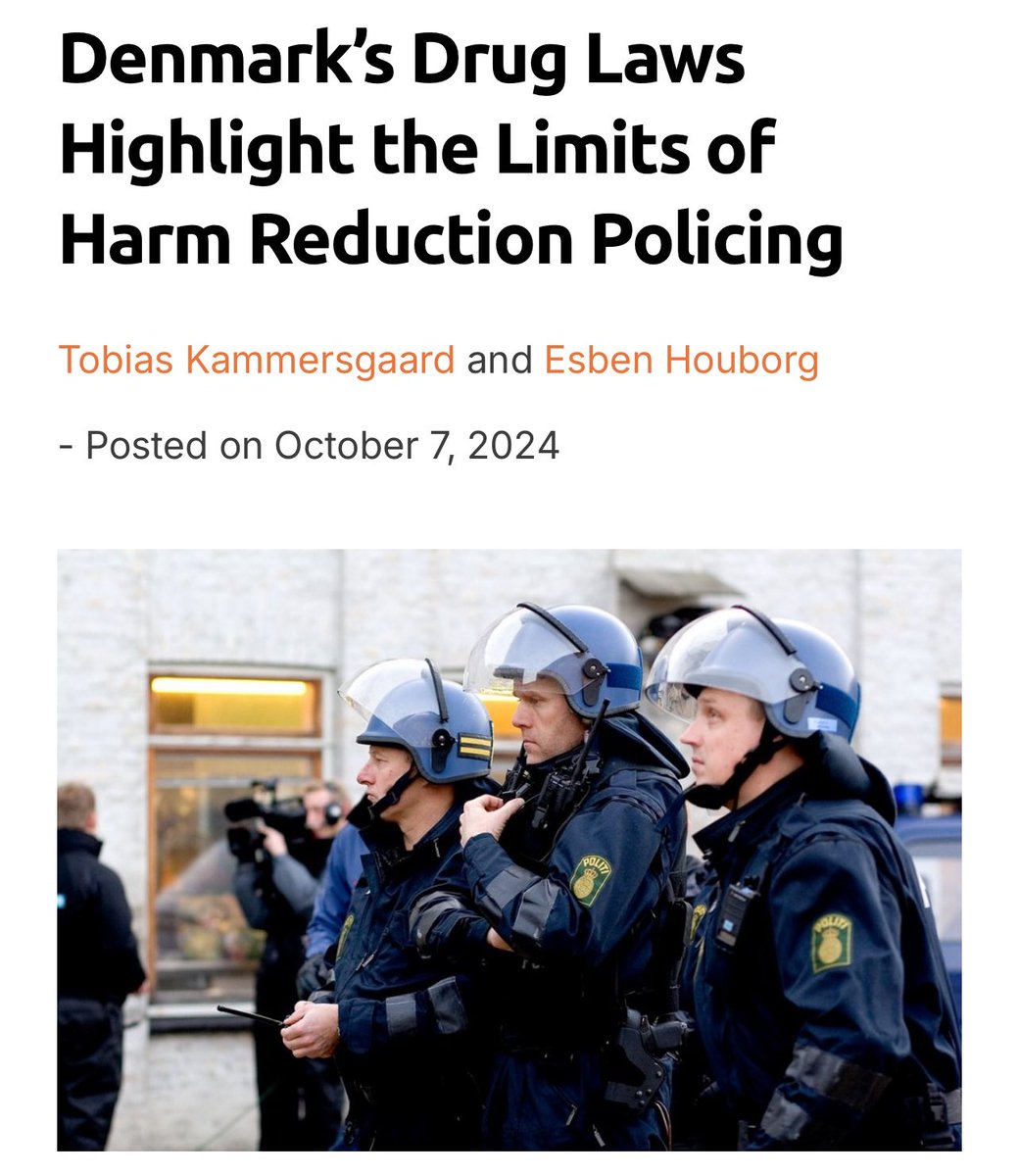 LEAP UK (@ukleap) on Twitter photo “In our interviews, several people who use drugs spoke of how the new DCR brought with it a new relationship with the police. As one man told us: “It is a bit funny, and it takes some getting used to,”
talkingdrugs.org/denmarks-drug-… by <a href="/TKammersgaard/">Tobias Kammersgaard</a> & Esben Houborg for <a href="/Talkingdrugs/">TalkingDrugs</a> “In our interviews, several people who use drugs spoke of how the new DCR brought with it a new relationship with the police. As one man told us: “It is a bit funny, and it takes some getting used to,”
talkingdrugs.org/denmarks-drug-… by <a href="/TKammersgaard/">Tobias Kammersgaard</a> & Esben Houborg for <a href="/Talkingdrugs/">TalkingDrugs</a>