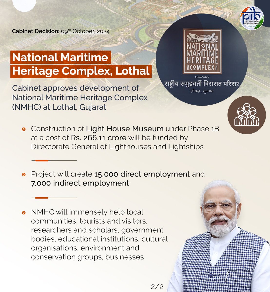 AmitShah's tweet photo. Lothal in Gujarat still carries the traces of our glorious Indus Valley Civilization. PM Shri @narendramodi Ji's decision to develop the National Maritime Heritage Complex at Lothal, reinforces its stature as a global heritage site under the vision of 'Vikas Bhi Virasat Bhi'. Not only will it introduce our new generations to our rich civilisational heritage, but it will also open new avenues of research for history enthusiasts to explore.