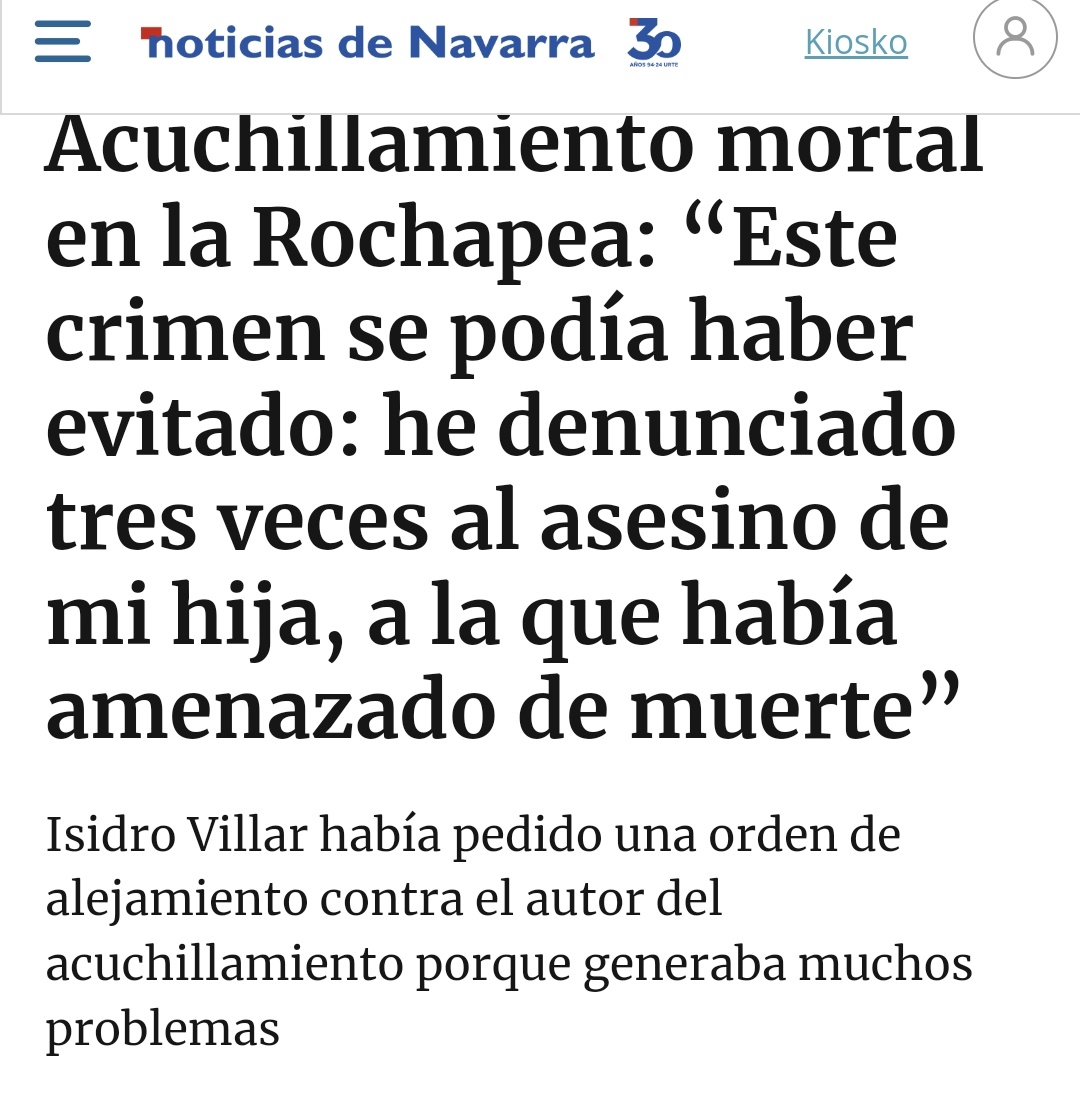 JosemaVallejo's tweet photo. Okupa, magrebí y asesino de mujeres: el caso que reúne todos los parámetros de la nueva realidad criminal que denunciamos en @PoliciaSXXI

Hay una mujer muerta, pero no es un caso de violencia de género de la que sacar rédito político. No habrá declaraciones institucionales ni ministras indignadas.

Resumen:

Un marroquí de 27 años ha acuchillado hasta la muerte a una joven española de 20 años en Pamplona.

Había ocupado un local y el propietario lo había denunciado por allanamiento de morada hasta en 3 ocasiones.

Cuando fue a echarlo, le agredió a él y a su hija. Policía Nacional lo detuvo, pero el juez lo puso en libertad.

El propietario cambió el bombín de la puerta para que no pudiera entrar otra vez, pero reventó la cerradura y volvió a ocupar el espacio. En aquella ocasión a quien detuvo la Policía Nacional fue al propietario por coacciones.

Esa misma noche el asesino dijo que mataría a la hija del propietario y a su pareja. Volvió a venir la Policía Nacional, pero no actuó.

Hoy, Yahya Mazouri, ha cumplido su amenaza.

-El fenómeno okupa no es un evento de problema habitacional que afecte a familias vulnerables, es otra cosa. De hecho, la inmensa mayoría de familias en pobreza no ocupa.

-La inmigración ilegal desbordada en el espacio y el tiempo conduce a fenómenos delictivos masivos y diversos.

-La reincidencia y escalada en el delito es la consecuencia de políticas buenistas que desatienden las consecuencias de los primeros estadios del delito, permitiendo que se llegue al estadio máximo: el homicidio.

Una mujer asesinada, eso haría arder hoy los despachos del ministerio de igualdad. Pero era okupa y extranjero con antecedentes, así que todos callados y, a ser posible, a ver si podemos meter los "problemas mentales" por alguna parte para justificar lo que ya es injustificable y vemos todos.

Despierta, está pasando delante de tus narices. La venda no te servirá de escudo.