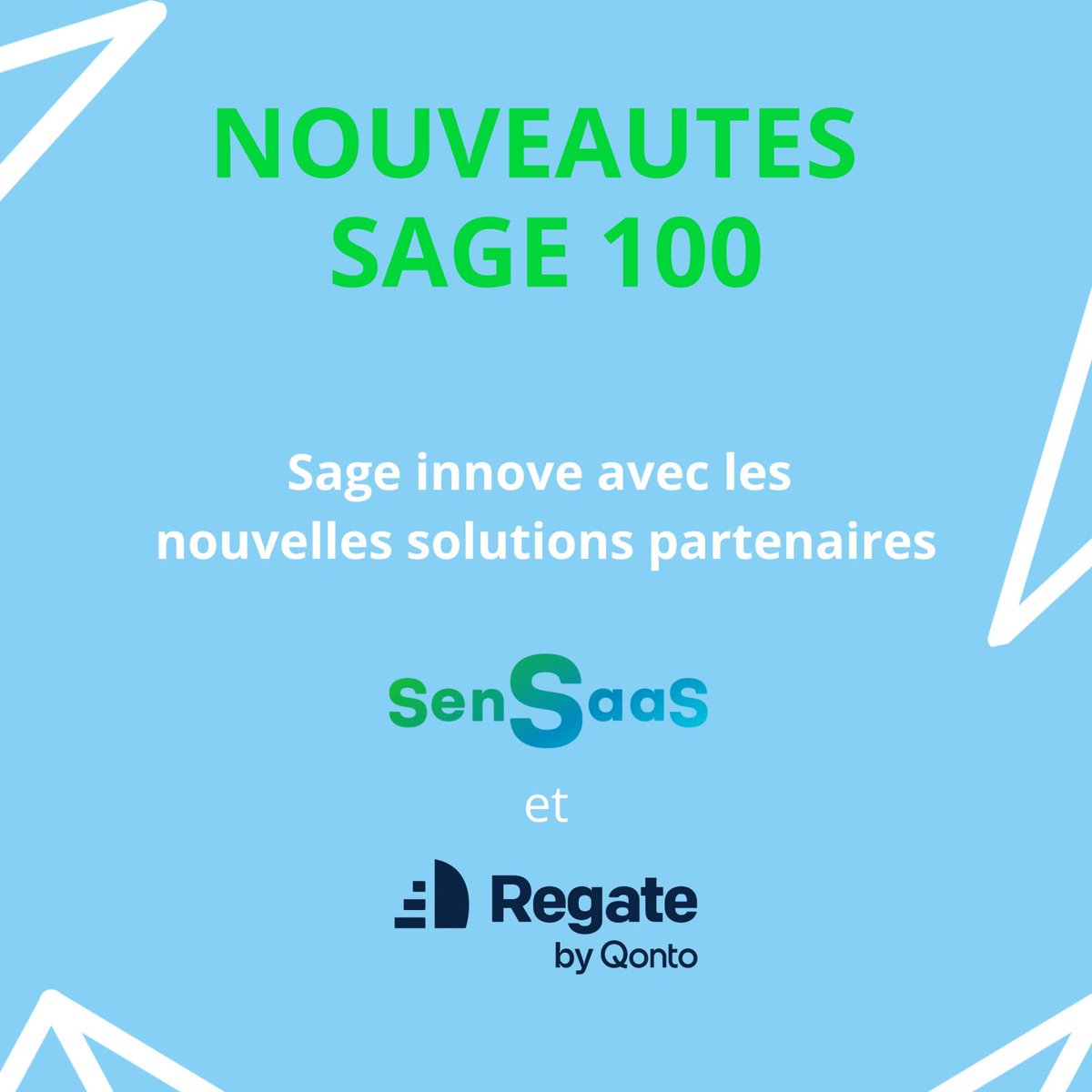 #Sage100 se modernise en offrant deux nouvelles solutions connectées : Regate by Qonto, pour automatiser vos processus comptables et administratifs, et SenSaas pour gérer vos données en mode Saas. 

👉Vous souhaitez en savoir plus ? 
Contactez nous ! lnkd.in/eYemebie
