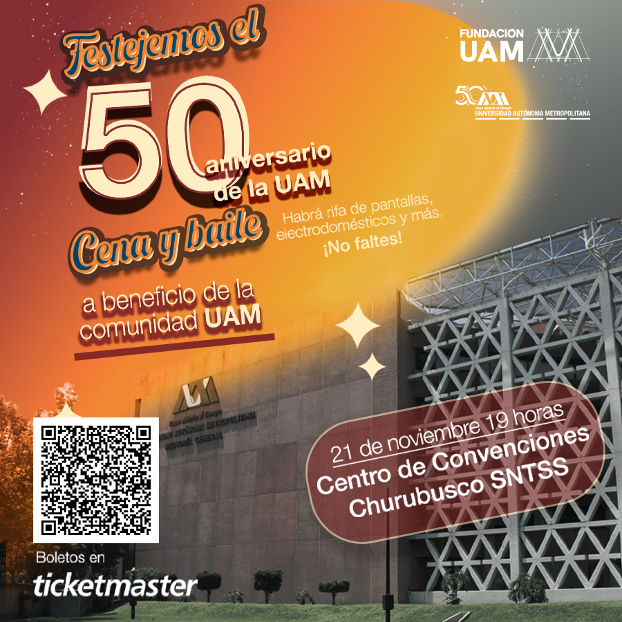 ¿Ya tienes tus boletos para nuestra CENA - BAILE a beneficio de la comunidad <a href="/lauammx/">UAM</a>? No te quedes fuera de este increíble evento y compra tus boletos ahora.

🎟️ bit.ly/3XUB4Ng

#FundaciónUAM #SoyUAM #UAM50 #CenaBaileEnBeneficioDeEstudiantesUAM #50AñosDeLaUAM