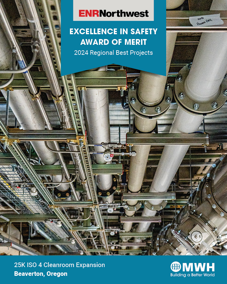 Congratulations to the MWH safety team! The 25K ISO 4 Cleanroom Expansion project has been awarded the Excellence in Safety Award of Merit in the <a href="/ENRnews/">ENR</a> Northwest 2024 Best Projects competition. 

#ENRBestProjects #SafetyAward #ConstructionSafety <a href="/ENR_NW/">ENR Northwest</a>