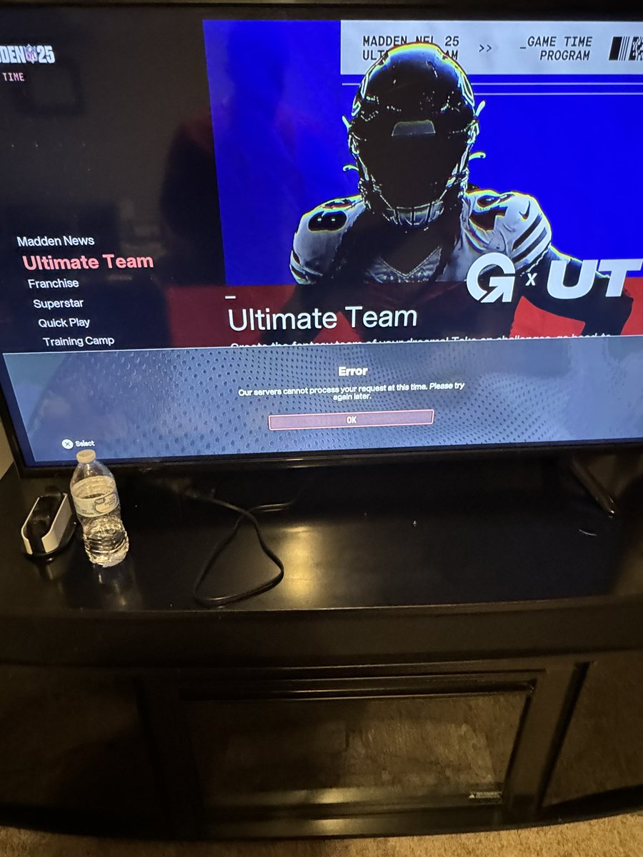 GneticKingz's tweet photo. @EAHelp  I’ve been receiving this error message “Our servers cannot process your request at this time. Please try again later” for the past 38 hours. https://t.co/Yh0kQVdvpl