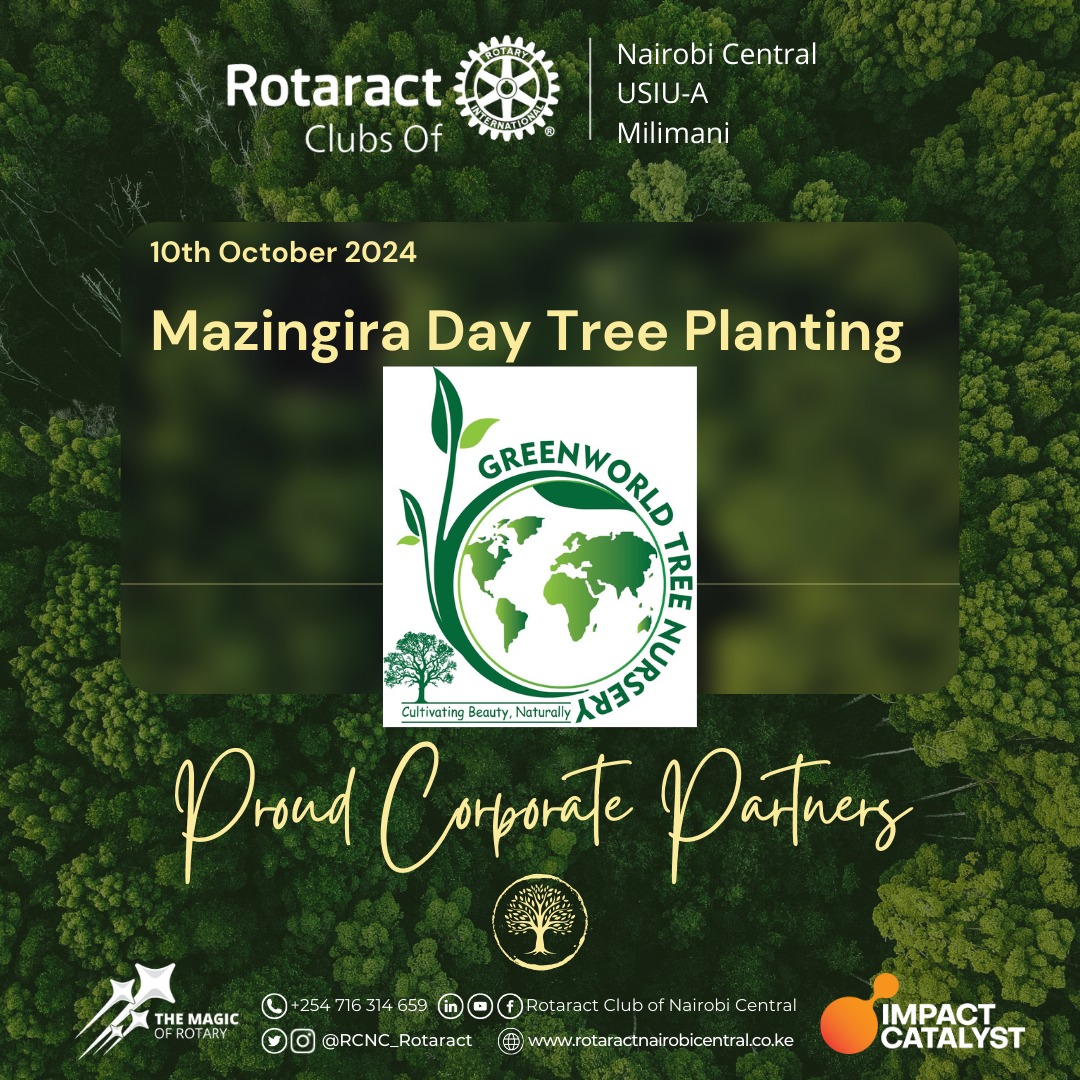 We’re thrilled to announce that Greenworld Tree Nursery has partnered with us for the RCNC Mazingira Day on 10/10/24! 🎉Known for cultivating top-quality seedlings and creating beautiful garden centers, Greenworld is stepping up to help us make a lasting impact.

#MazingiraDay