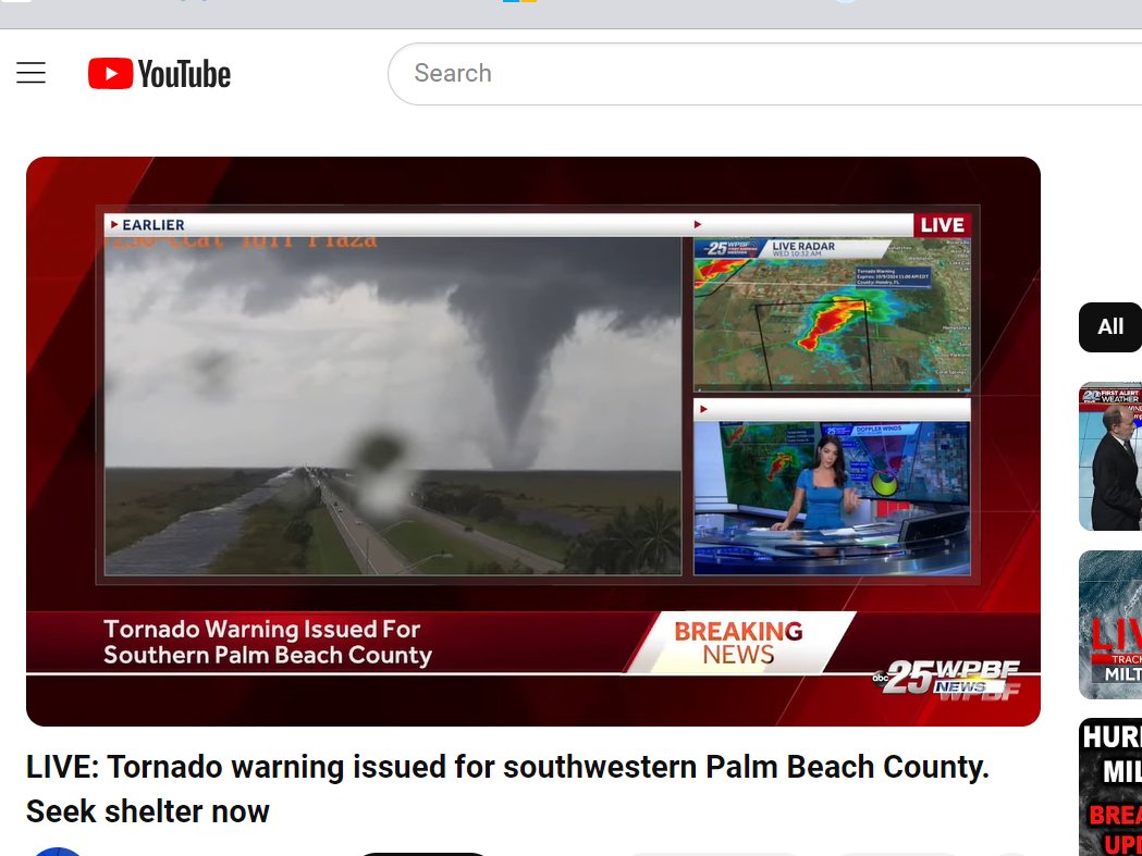 Scam_Stomper's tweet photo. Alright Fivebalance family. it's getting real in South FL #tornadooutbreak  @WPBF25News https://t.co/0mqTgqlGTq