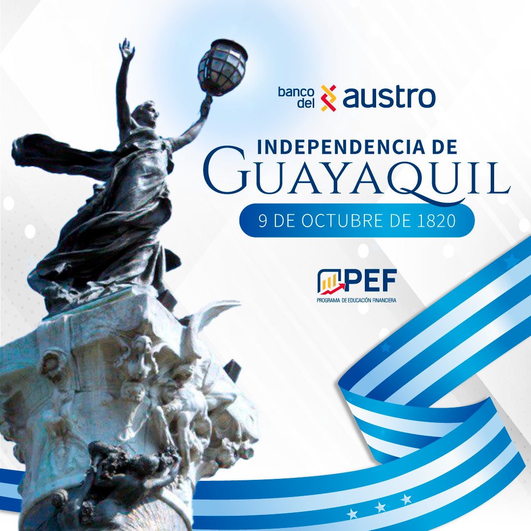🇪🇨 Hoy celebramos la valentía y el espíritu de libertad que llevó a Guayaquil a su independencia en 1820. Un hito que nos inspira a seguir construyendo un futuro de crecimiento y prosperidad para todos. ¡Viva Guayaquil!

#IndependenciaDeGuayaquil #BancodelAustro #AprendeFinanzas