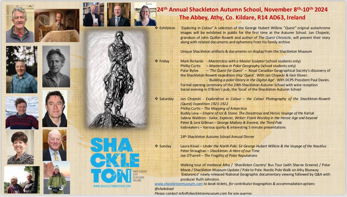Our programme for the Shackleton Autumn School 2024 is finalised and includes a special screening of the new National Geographic Endurance Documentary with producer Q&amp;A, and a session on building a polar library with Devon &amp; Cornwall Polar Society President Paul Davies #SAS24
