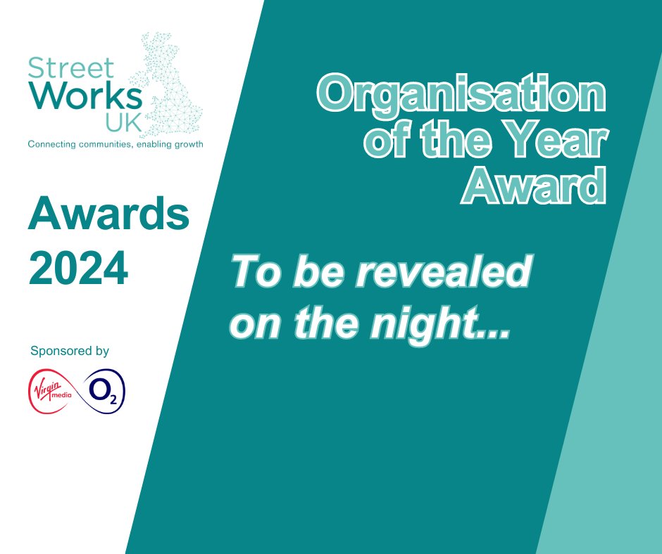 We are looking forward to announcing our Organisation of the Year Award at Street Works UK's Awards 2024!

Many thanks to all who entered this year, we are excited to showcase the absolute best of our industry tomorrow night in Parliament.