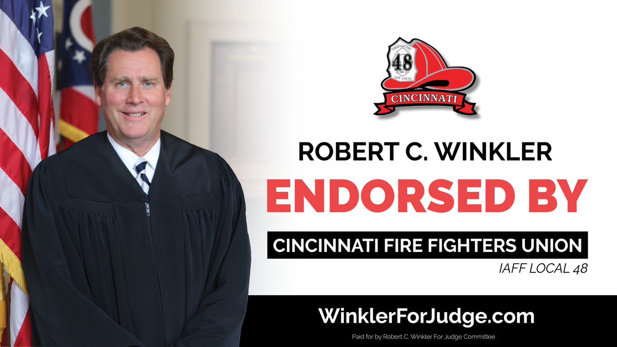I'm proud to have the endorsement of the Cincinnati Fire Fighters Union, <a href="/IAFFLocal48/">IAFF Local 48</a>!

Our first responders are dedicated to keeping our community safe and I'm honored to have their trust.

Remember to #VoteWinkler on or before Tuesday, November 5th!