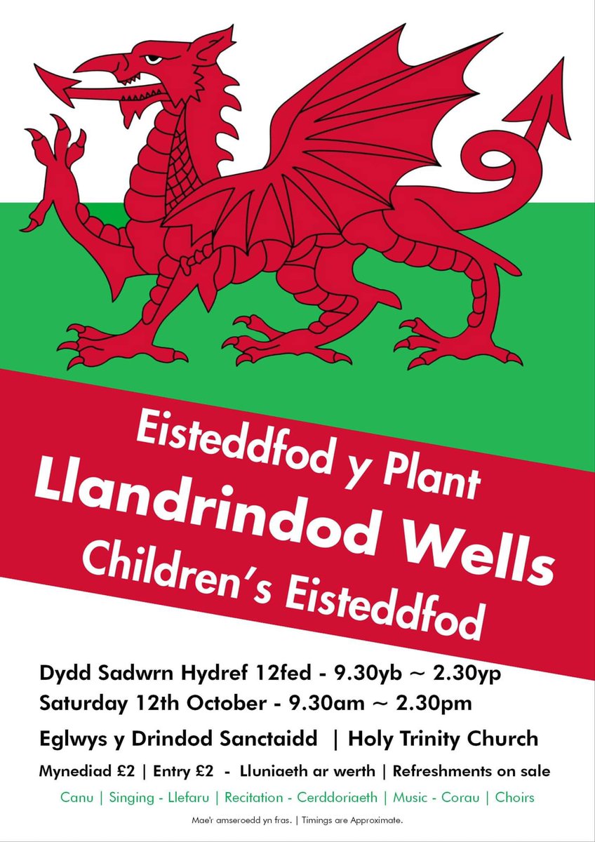steddfota16's tweet photo. 📣Ail benwythnos mis Hydref a tair eisteddfod arall i chi eu cefnogi!
Pob hwyl Eisteddfod Llanarth, @SteddfodYBanc ac Eisteddfod Llandrindod 🎶🎤✏️🎺🎭🏆 #cystadlu #cefnogi #steddfota🏴 https://t.co/sVVlO0tSuL