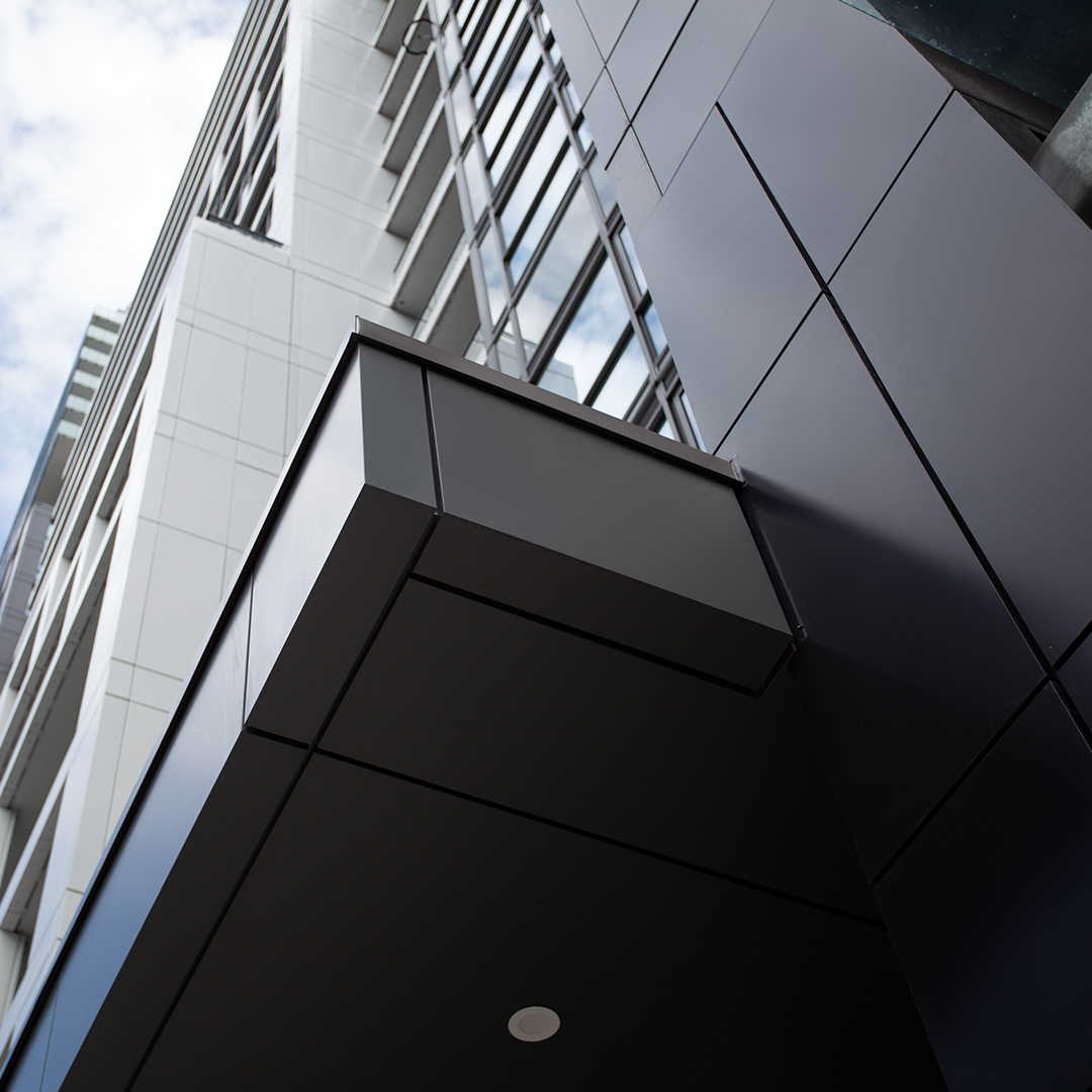 On_Panelization's tweet image. We&apos;re excited to announce the completion of the Time and Space Community Condos in Toronto, Ontario! 🎉 The sleek ACM (Aluminum Composite Material) cladding brings a modern touch to this striking development. #Construction #BuildingEnvelope #ACM #FacadeCompletion