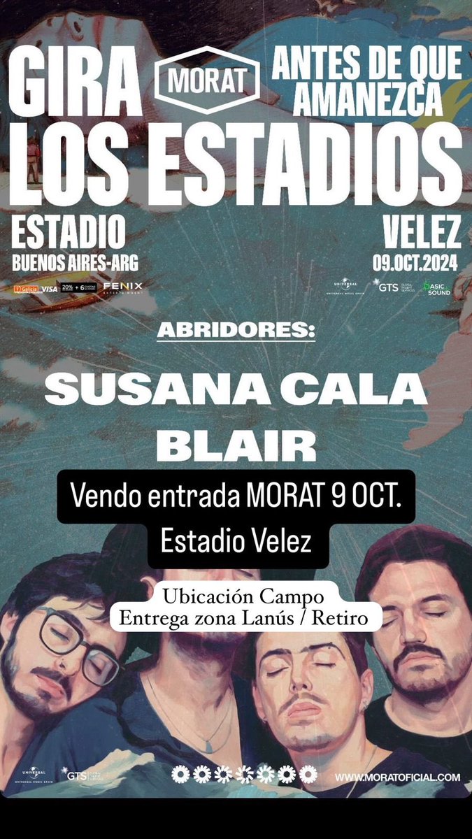 aantosoria_'s tweet photo. Vendo entrada para ver a Morat hoy en Velez!! https://t.co/XW2Y9Qil5i