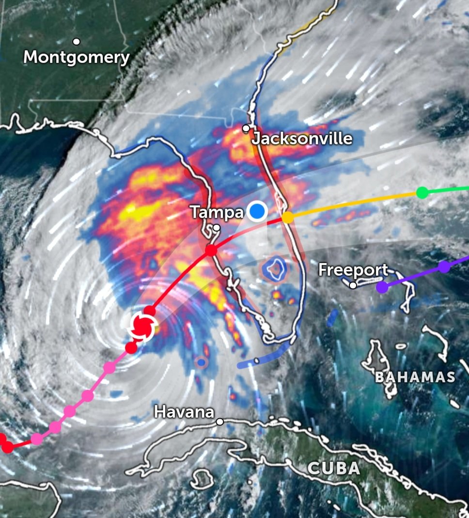 drmnbabu's tweet photo. Hurricane Milton is down to Category 4 (155mph) now. Expecting to be Category 1 when it approaches my area. Stay safe! https://t.co/scguHY2h1l