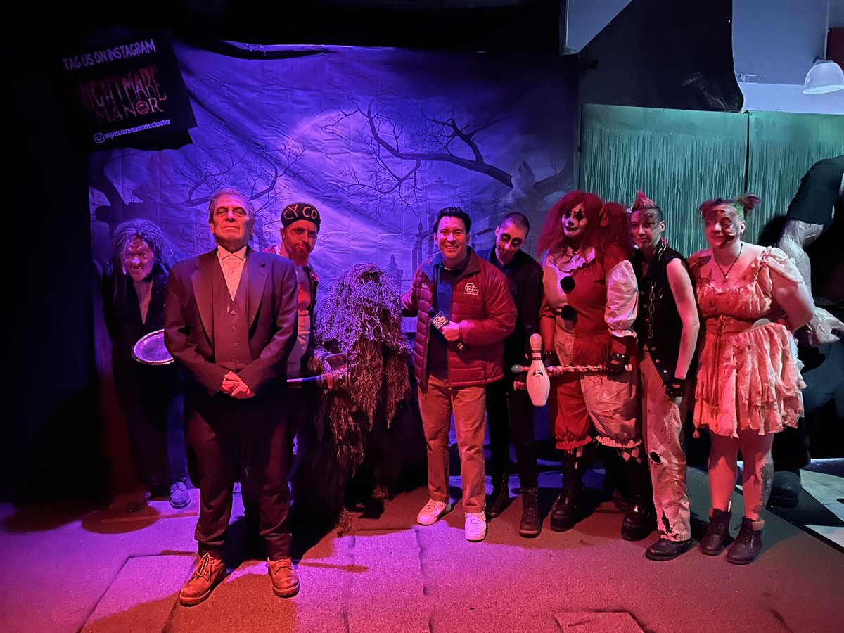 Chris Lopez (@cloreports) on Twitter photo Never too early in the morning to be scared 😱 👻 🧟 Thank you Haunted Manor for scaring us this morning!
<a href="/13WHAM/">13WHAM</a> <a href="/FoxRochester/">Fox Rochester</a> <a href="/thatnewslife/">THATNEWSLIFE</a>
#rochester #scary #spooky #thatnewslife #Halloween Never too early in the morning to be scared 😱 👻 🧟 Thank you Haunted Manor for scaring us this morning!
<a href="/13WHAM/">13WHAM</a> <a href="/FoxRochester/">Fox Rochester</a> <a href="/thatnewslife/">THATNEWSLIFE</a>
#rochester #scary #spooky #thatnewslife #Halloween