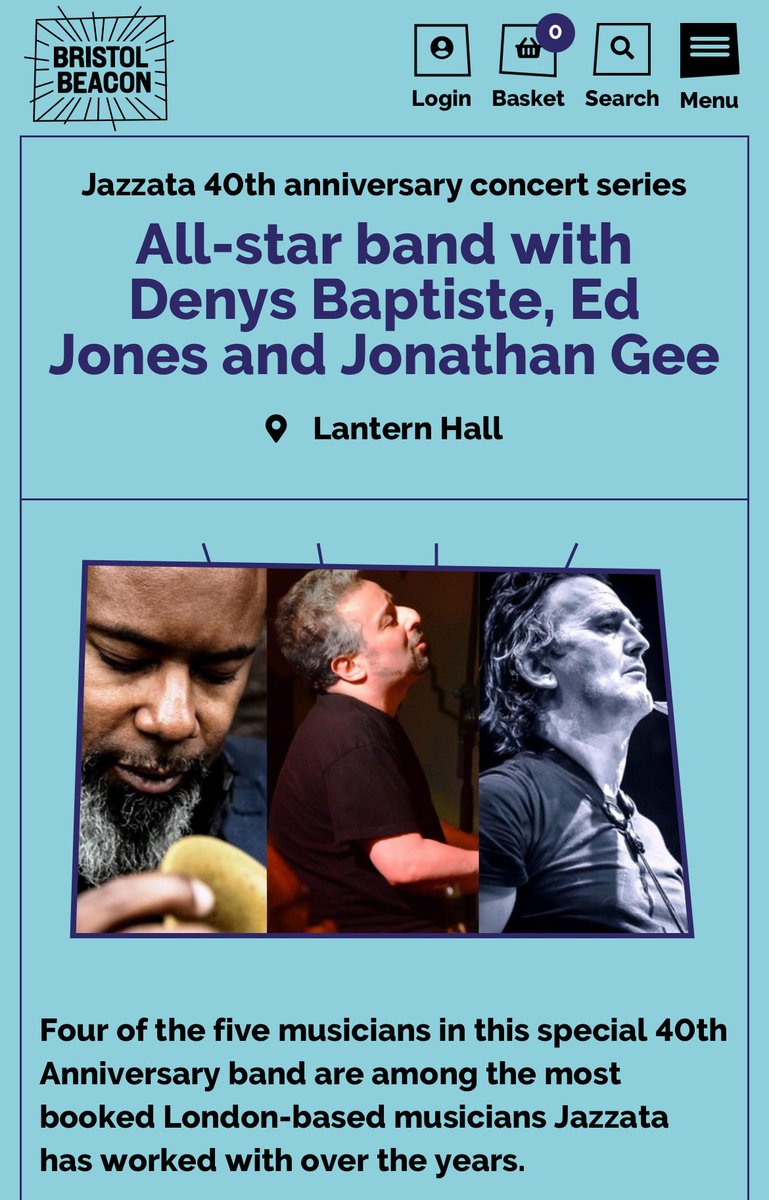 Jonathan Gee (@jonathangeetrio) on Twitter photo V much looking forward to returning to the <a href="/BristolBeacon/">Bristol Beacon</a> Theatre on Sunday Oct 27th with <a href="/edjonessax/">Ed Jones</a> <a href="/DenysBaptiste/">Denys Baptiste</a> #Tristanmailliot and #mikelemontolli celebrating 40 years of #Ianstorror promoting jazz in Bristol… one of the heroes of our scene V much looking forward to returning to the <a href="/BristolBeacon/">Bristol Beacon</a> Theatre on Sunday Oct 27th with <a href="/edjonessax/">Ed Jones</a> <a href="/DenysBaptiste/">Denys Baptiste</a> #Tristanmailliot and #mikelemontolli celebrating 40 years of #Ianstorror promoting jazz in Bristol… one of the heroes of our scene 