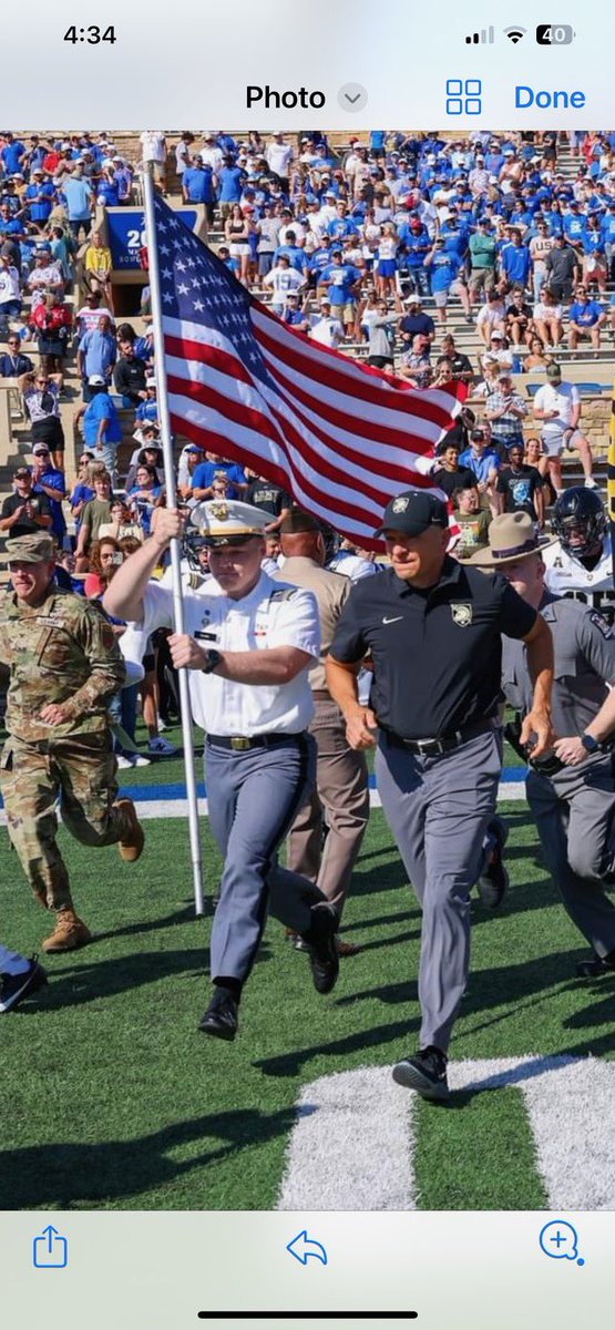 How cool is this…

<a href="/ArmyWP_Football/">Army Football</a> was in the 918 this weekend and right next to <a href="/CoachJeffMonken/">Jeff Monken</a> leading Army out of the tunnel was my son.

Proud of ya <a href="/plankton_W1ll/">Will Plank</a>