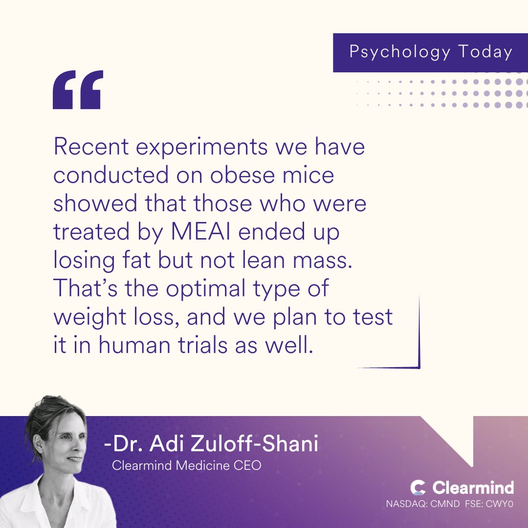 ClearmindCMND's tweet photo. Learn more about Clearmind: https://t.co/8lEiW9xZCP
Subscribe: https://t.co/zmXdPIkfOU
#CMND #MEAI #Obesity #Fatloss #Weightloss #lean #mass #clinicaltrials #weigth #science #psychology #addiction https://t.co/4YmUdEdImZ
