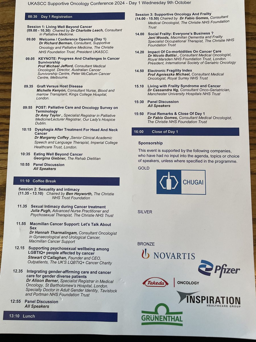 mmcoffeystamp's tweet photo. What an incredible day of learning #UKASCC Supportive Oncology conference. Brilliant speakers & presentations. Thank you for the invitation to contribute @UKASCC @ImperialPeople https://t.co/zx9Z3xSmM8