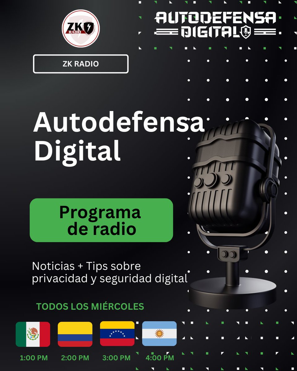 zkradioz's tweet photo. Hoy tenemos una cita imperdible!!!
#AutodefensaDigital.
@ZcashFoundation @elisehamdon
ATENTOS EN https://t.co/t4xVZXTKUk
#Zcash #zec $zec #Privacidad #Seguridad https://t.co/XKejHjDFGh