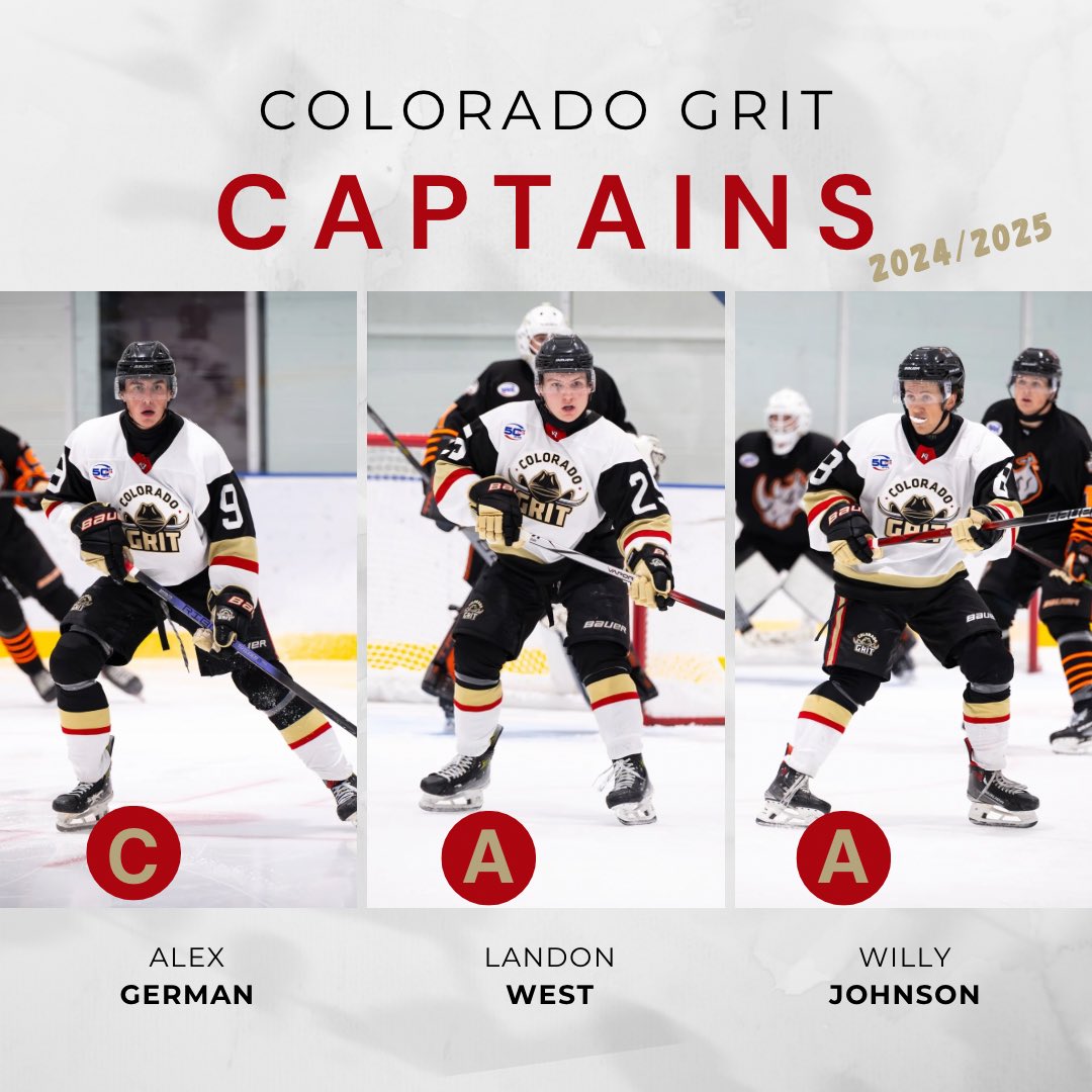 COGrit_NAHL's tweet photo. The Colorado Grit are proud to announce your captains ๐ https://t.co/jMRlnRe7Oq