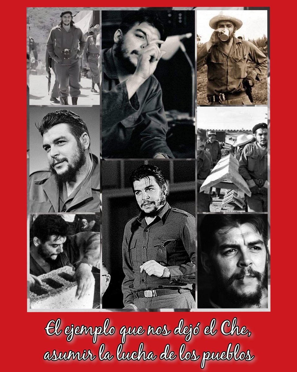 "El Che era un ejemplo vivo de la solidaridad internacional y el amor por la justicia y la libertad".
Fidel Castro

Hoy #09Oct a 57 años de su caída, Ernesto "Che" Guevara continúa siendo un guía para los pueblos oprimidos que anhelan libertad y la justicia social.
<a href="/NicolasMaduro/">Nicolás Maduro</a>