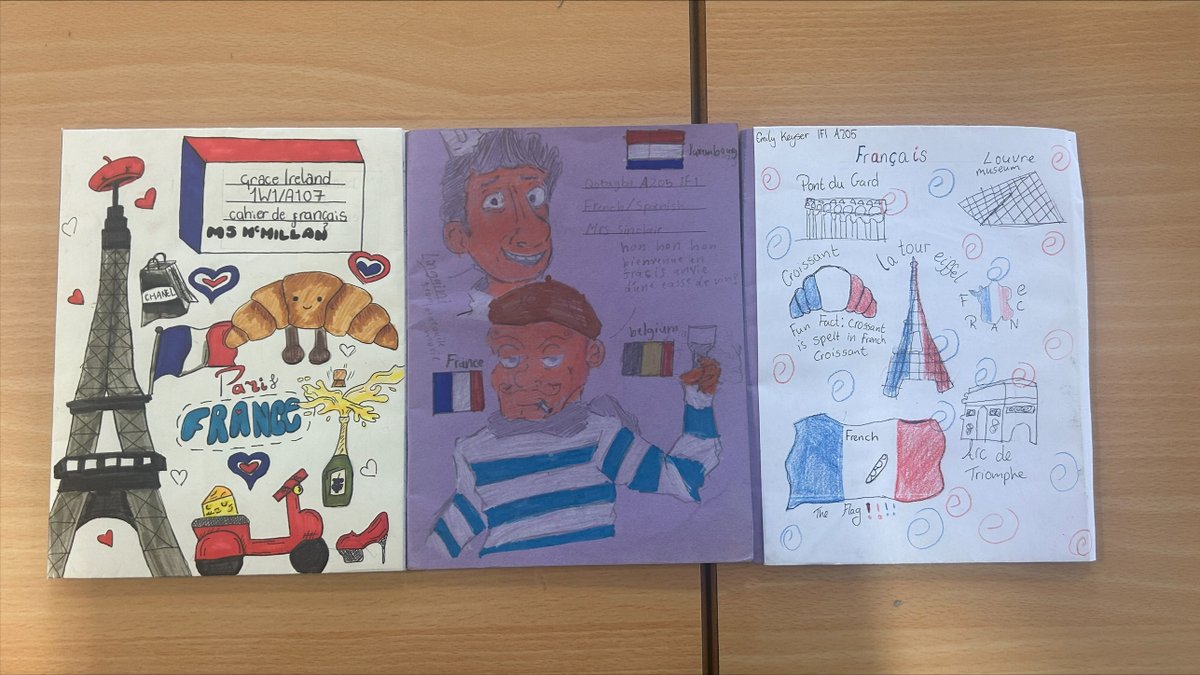 We loved our S1 French themed jotters. Thanks 
 to our Language Ambassadors who made the tough decisions! <a href="/OfficialHGS/">Hamilton Grammar</a> #itsSLC
