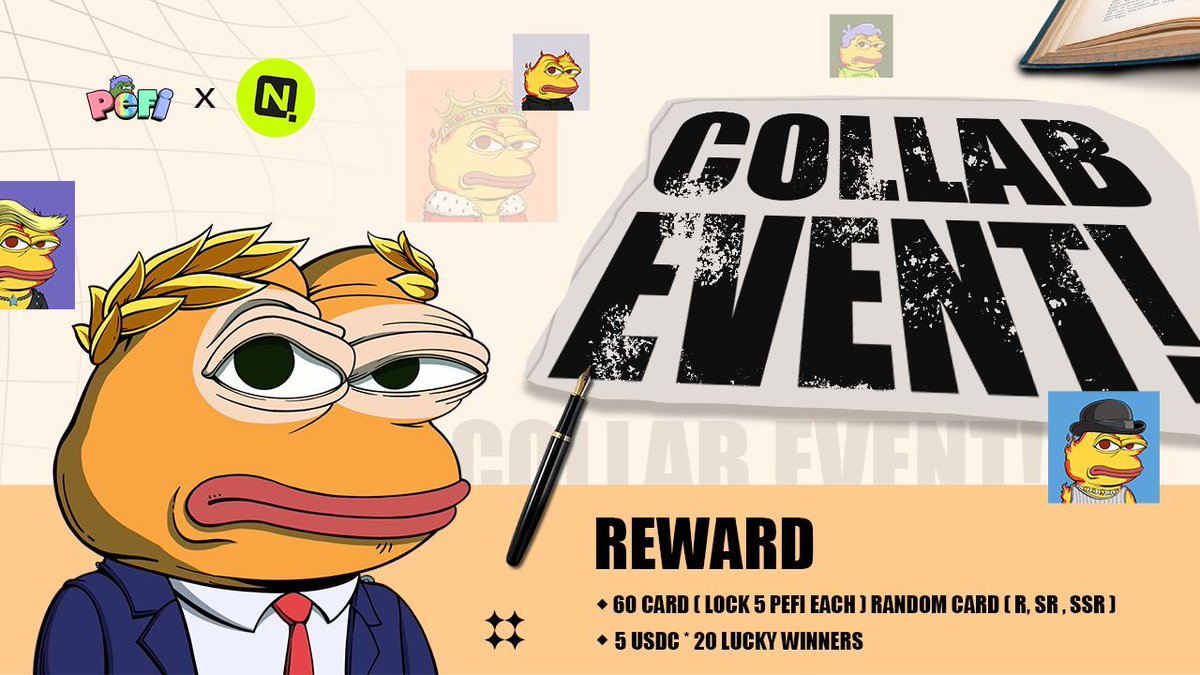 Call all PEFI ARMY🪖🪖🪖

New Mission Is Coming!📌

PEFI X <a href="/QuestN_com/">QuestN</a> 🐸

🎁Rewards:
60 PEFI CARD and 100 USDC

GO GO GO!⬇️
app.questn.com/quest/95782556…

#PEFI #NFT #base #gamefi