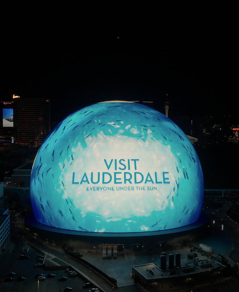 Sun 🫱🏼‍🫲🏽 <a href="/SphereVegas/">Sphere</a>! From our beaches to the big screen, we’re giving Las Vegas a peek at paradise in Greater Fort Lauderdale. 🌅  
Feel the warmth of our sunrises, taste the salt in the air, and see yourself stepping into the perfect tropical vacay. 👀🌴

#EveryoneUnderTheSun
