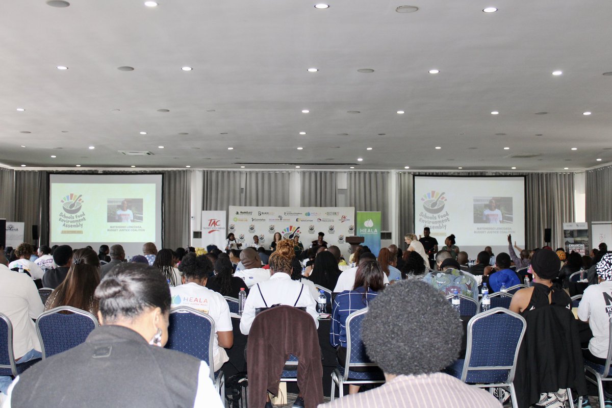 heala_SA's tweet photo. 🌅 Wrapping up the first-ever School Food Environment Assembly! 300 voices united to strengthen the National Schools Nutrition Programme and push forward towards food justice for all. This is just the beginning! #SFEA https://t.co/lgczytVi9s