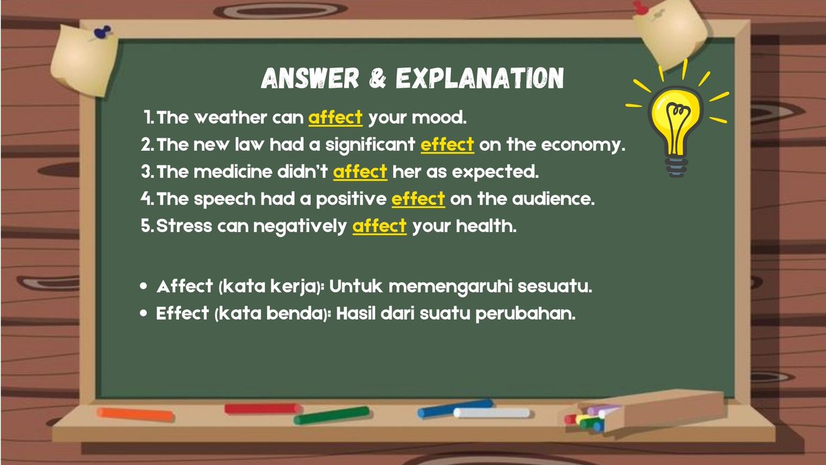 Salman_Alpa12's tweet photo. It’s quiz time! 🎓 Can you tell the difference between “Affect” and “Effect”? 🤔 Test your skills below and find out! ⬇️
#EnglishQuiz #LearnEnglish #AffectVsEffect https://t.co/6mvTssKyI6