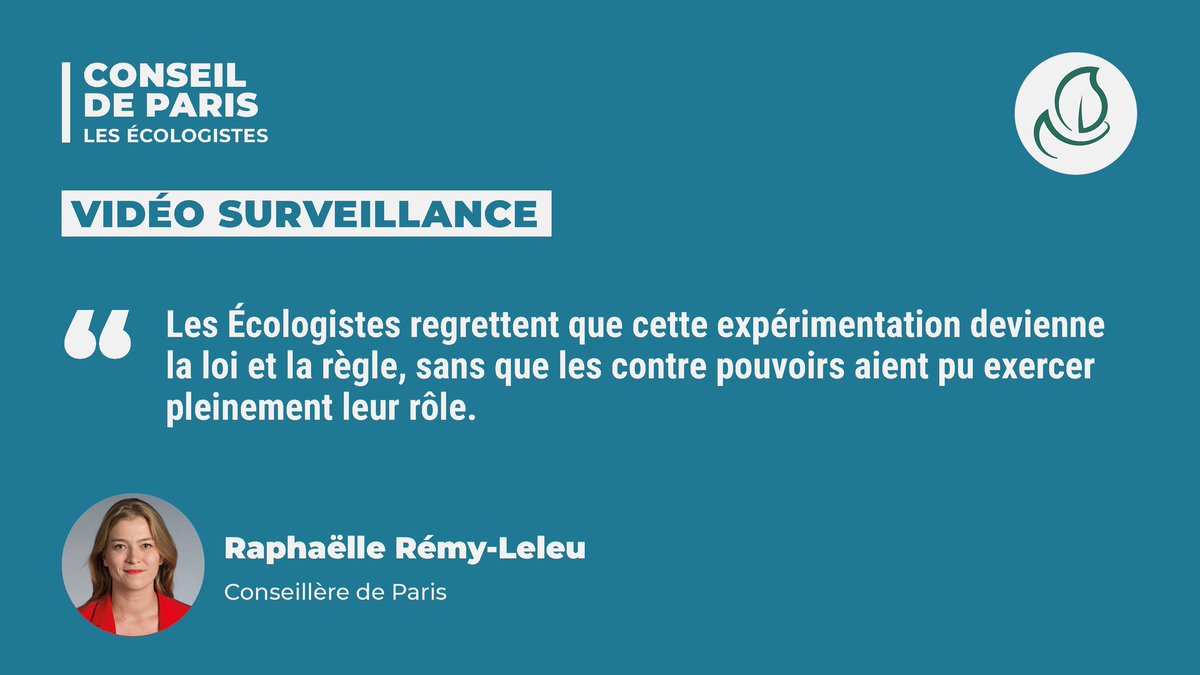 Les Écologistes - Ville de Paris (@lesecolos_paris) on Twitter photo 🔴 #ConseildeParis : 🗣️ <a href="/RaphaelleRL/">Raphaëlle Rémy-Leleu</a> interpelle la Maire <a href="/Anne_Hidalgo/">Anne Hidalgo</a> et <a href="/prefpolice/">Préfecture de Police</a> au sujet de l’expérimentation de la vidéosurveillance algorithmique et sa prolongation. 🔴 #ConseildeParis : 🗣️ <a href="/RaphaelleRL/">Raphaëlle Rémy-Leleu</a> interpelle la Maire <a href="/Anne_Hidalgo/">Anne Hidalgo</a> et <a href="/prefpolice/">Préfecture de Police</a> au sujet de l’expérimentation de la vidéosurveillance algorithmique et sa prolongation.