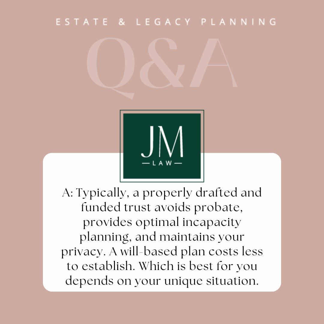 JMLawPLLC's tweet photo. See our blog to learn more about the differences between a trust and a will: https://t.co/QOqIU9RaGX

#EstatePlanning #LegacyPlanning #EstateLaw #Trust #Will #EstatePlanningAwareness https://t.co/qhhU4EWHAW