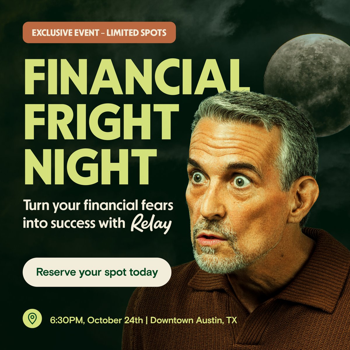 bankwithrelay's tweet image. Austin business owners: Don’t let financial nightmares haunt you! Join us Oct 24th for Financial Fright Night:
🍻 Networking
💀 Spooky stories from SMBs
💸 Cash flow clarity tips
Spots are limited—grab yours now!
ow.ly/uxRN50THjUn
#AustinBusiness #Networking #SmallBiz