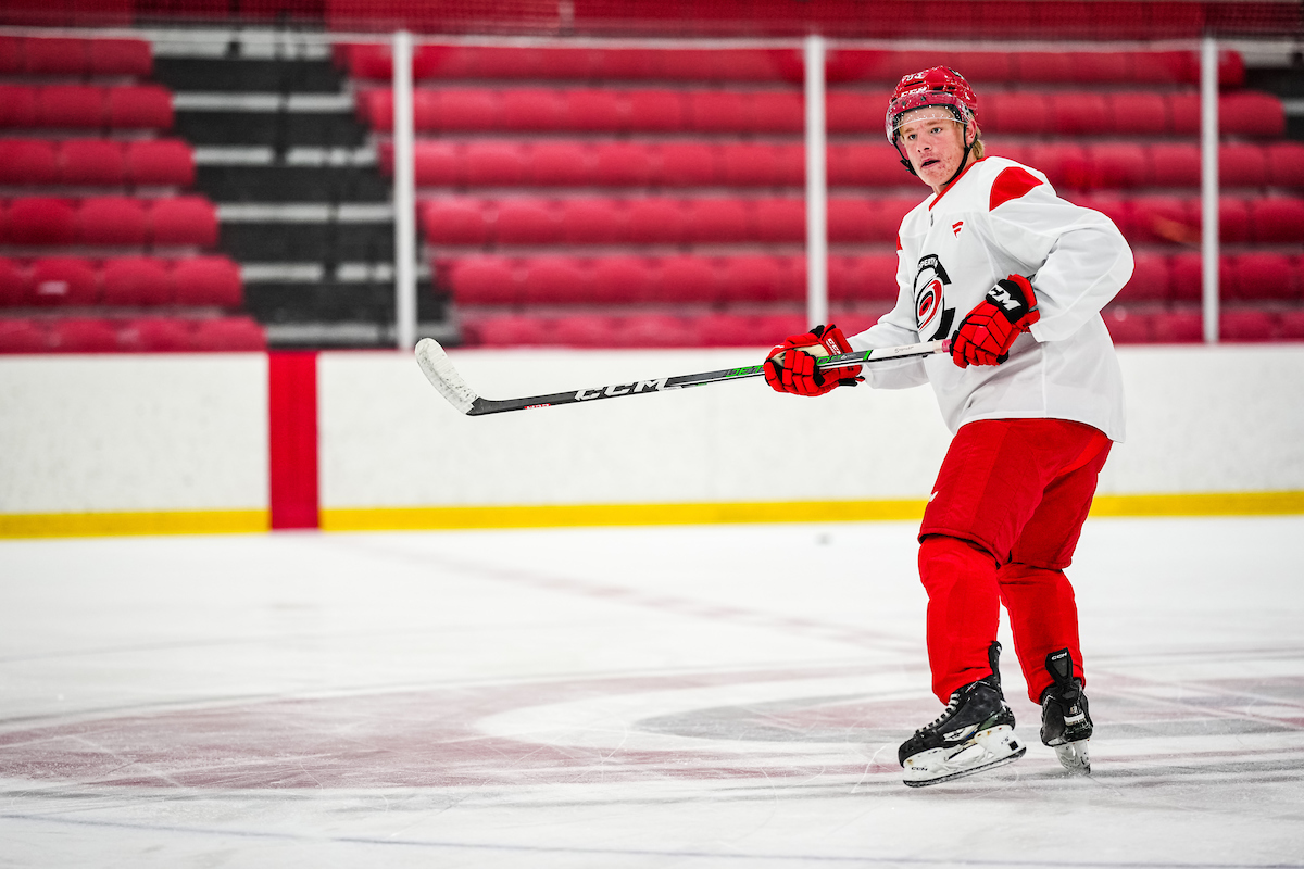 WaltRuff's tweet photo. Just over 48 hours to go!
The #Canes are putting together some of their final preparations before hosting Tampa Bay for their regular season opener on Friday.
Jackson Blake is with the gang as they skate today at Lenovo Center. Brendan Lemieux is not.
Jarvis – Aho – Roslovic
Svechnikov – Kotkaniemi – Necas
Martinook – Staal – Carrier
Robinson – Drury – Blake (Jost)
Slavin – Burns
Gostisbehere – Walker
Orlov – Chatfield
Stillman
Andersen | Kochetkov