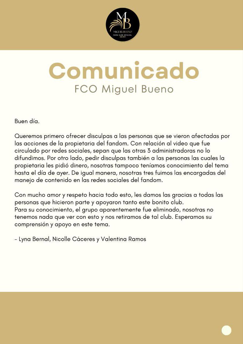 maurenbuelvasa's tweet photo. Hola bebes, comunicado oficial de las otras 3 EXadmins del FCO.
Están en pro de crear otro team, cuando tengan todo organizado les compartirán el link.
@rulosenredadoss @lynabe https://t.co/2xOHgWfMjy