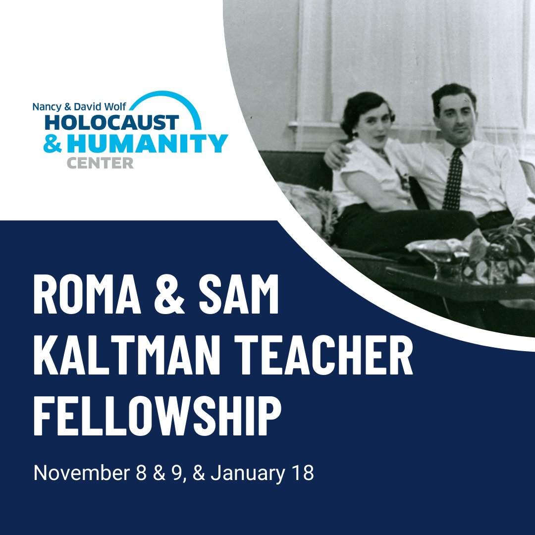 Are you an educator passionate about inspiring the next generation of upstanders through Holocaust education? Apply now for the Roma &amp; Sam Kaltman Teacher Fellowship with the Nancy &amp; David Wolf Holocaust &amp; Humanity Center! Sign up today on our website!