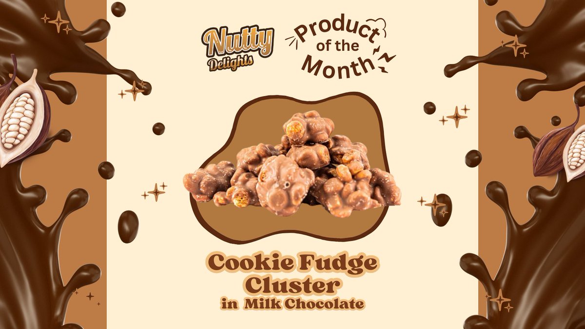 Product of the Month October has arrived. 🎃 Enjoy Cookie Fudge Cluster in Milk Chocolate this Halloween. Available now online ⭐