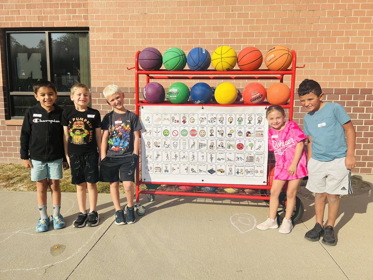 Rohwer_PE's tweet photo. The @RohwerE Nonverbal Picture Sign is added to the recess cart! 
- includes visual symbols &amp; images of requests, emotions, and activities. 

This communication tool allows students who may have difficulty with verbal communication to express their needs, feelings, and choices! https://t.co/bOM3TLb4zK