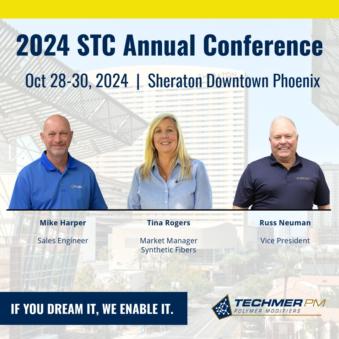TechmerPM's tweet image. #TechmerPM will be exhibiting at the 2024 STC Annual Conference in Phoenix, Arizona. Will we see you there?

Drop by to meet our team of #syntheticturf experts and discuss your next project.

Email us at globalmarketing@techmerpm.com for more information.

See you soon!