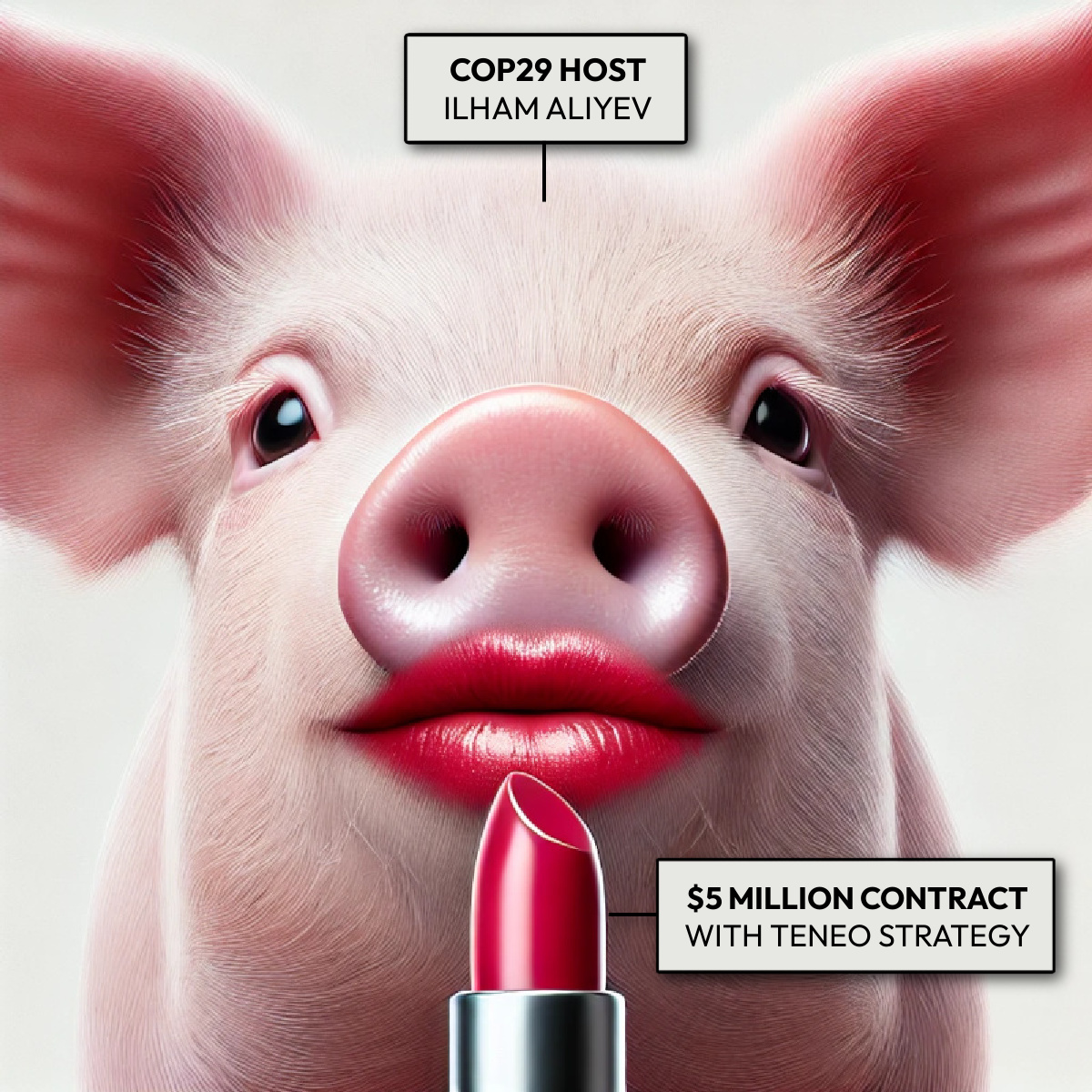 ANCA_DC's tweet image. Facing a global PR disaster, Azerbaijan's turned to @Teneo - a high-priced NY-based crisis management firm - to put lipstick on its #COP29 pig.

Price-tag: $5,000,000 for six month's work.

Too little, too late.

Too genocidal.