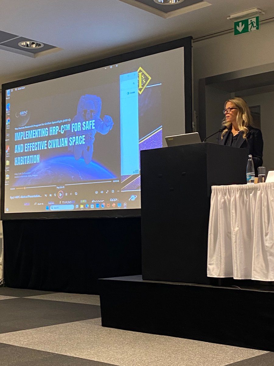 HRP-C Co-Founder, Mary Cull, presents the Implementation Plan for the HRP-C at the 13th #IAASS Conference in Prague