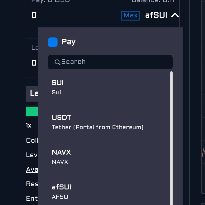sudofinance's tweet photo. 📢 Trade with #AFSui on #Sudo
Thanks to @AftermathFi fam, you can now trade using #AFSui as collateral on Sudo!
Simply select #afSui from the collateral dropdown when trading!
https://t.co/pb0LNYGpzj https://t.co/yxZDdbyfCd
