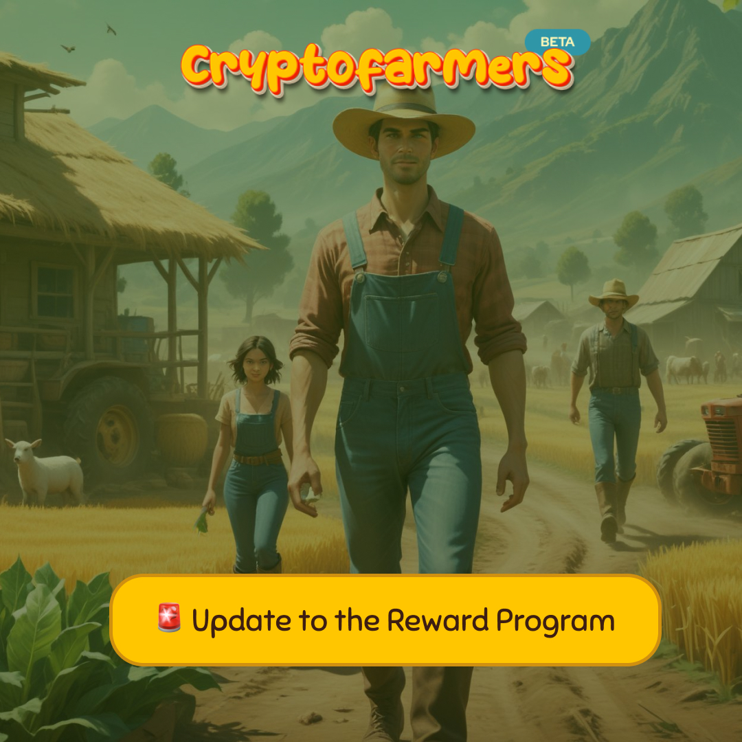 🚨 Attention, Farmers! Important Update to the Reward Program! 

We’ve decided to reduce the number of top players eligible for the FARM token reward to just 100 players. 🏆

Only the most active farmers who plant crops 🌾, upgrade their homes 🏡, and explore new locations 🌍