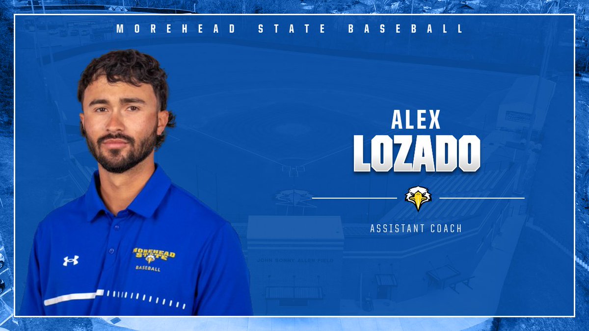 Morehead State Athletics (@msueagles) on Twitter photo .<a href="/MSUEaglesBsball/">Morehead State Baseball</a> welcomes Alex Lozado (<a href="/LozadoAlex/">Alex Lozado</a>) as Assistant Coach.
Alex comes over to MSU after helping fellow OVC program UT Martin to one of its best stretches in its program history.
Story: shorturl.at/Nt6Ii #SoarHigher #SkoEags .<a href="/MSUEaglesBsball/">Morehead State Baseball</a> welcomes Alex Lozado (<a href="/LozadoAlex/">Alex Lozado</a>) as Assistant Coach.
Alex comes over to MSU after helping fellow OVC program UT Martin to one of its best stretches in its program history.
Story: shorturl.at/Nt6Ii #SoarHigher #SkoEags
