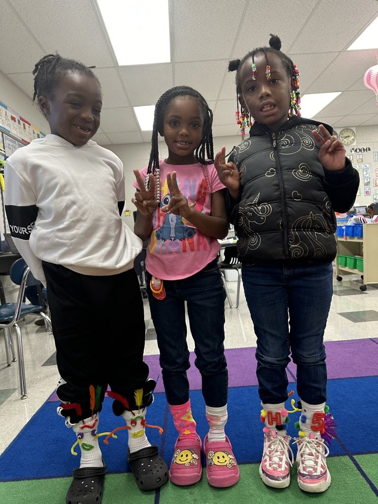 It's "Crazy Sock Day!" #Bunche Shines Bright