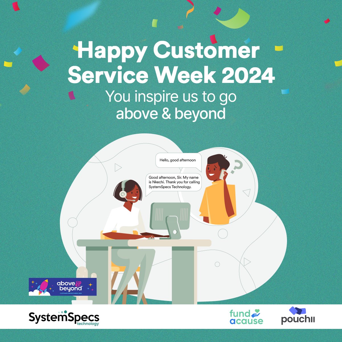 Fund_aCause's tweet photo. Today and every day, we celebrate YOU—our amazing customers!
Your trust and support inspire us to deliver the best service.
Thank you for being a vital part of our business.
#CustomerServiceWeek #AmazingCustomers #Pouchii #FundACause #SystemSpecsTechnology https://t.co/AtTYljuDdv