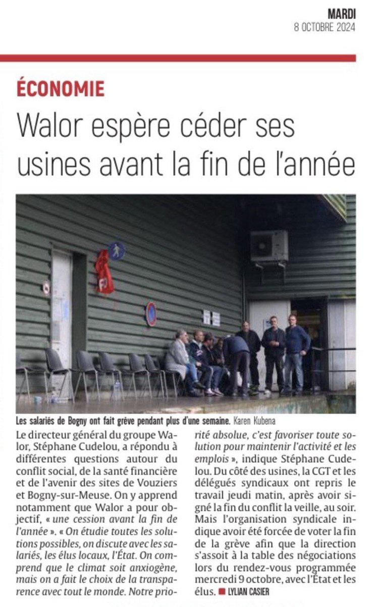 smith51_a's tweet photo. Les #Walor indiquent qu’ils ont été « forcés » de mettre fin à la #grève pour que la direction entame les négociations. Ce ne sont pas des méthodes: aucune volonté patronale ne devrait être supérieure au choix des salariés. Le droit de grève doit être respecté!
Soutien.#Ardennes https://t.co/A8BwoshlDQ