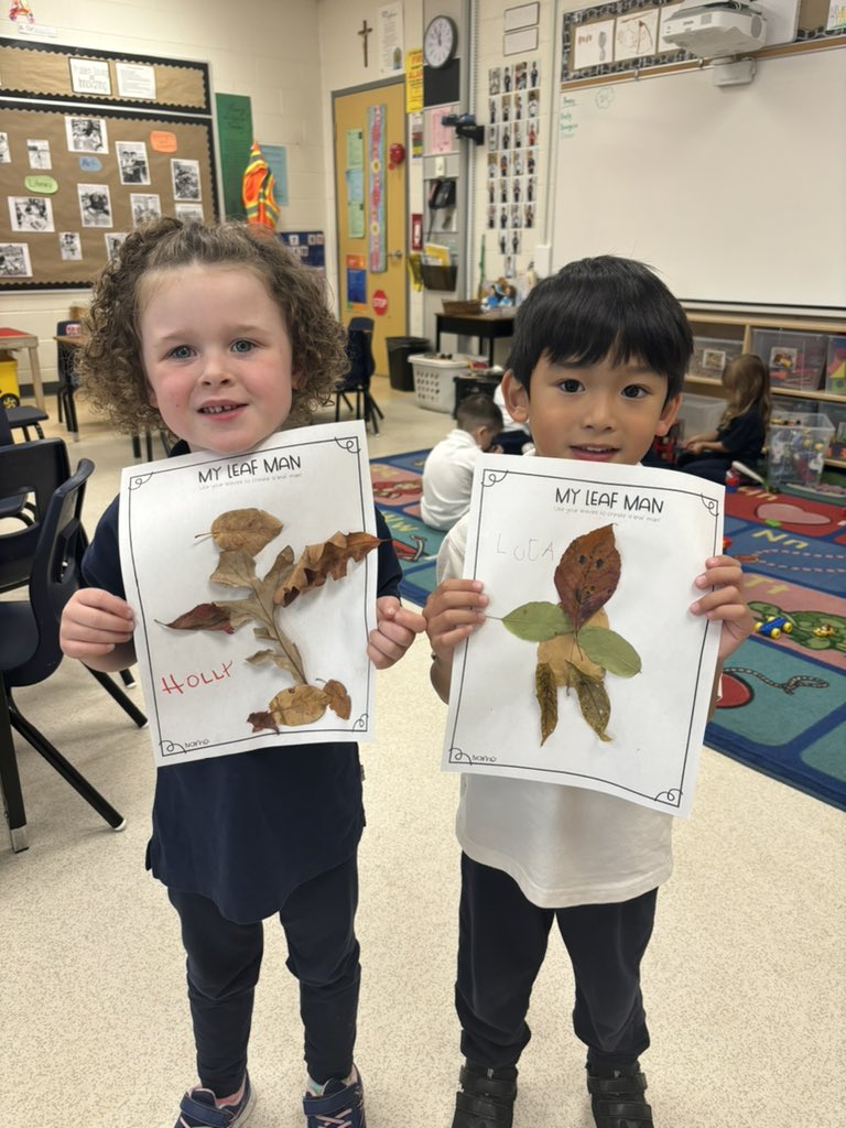 mskurnikk's tweet photo. Through discussion and discovery the students in 103 have been learning about the Season of Fall. As a class, we embarked on a fall scavenger hunt where we looked for the “signs” of fall and even collected leaves to create our own fall creations 🍂 @ms_garcia88 @stpetersmilton https://t.co/rf4NZCPai3