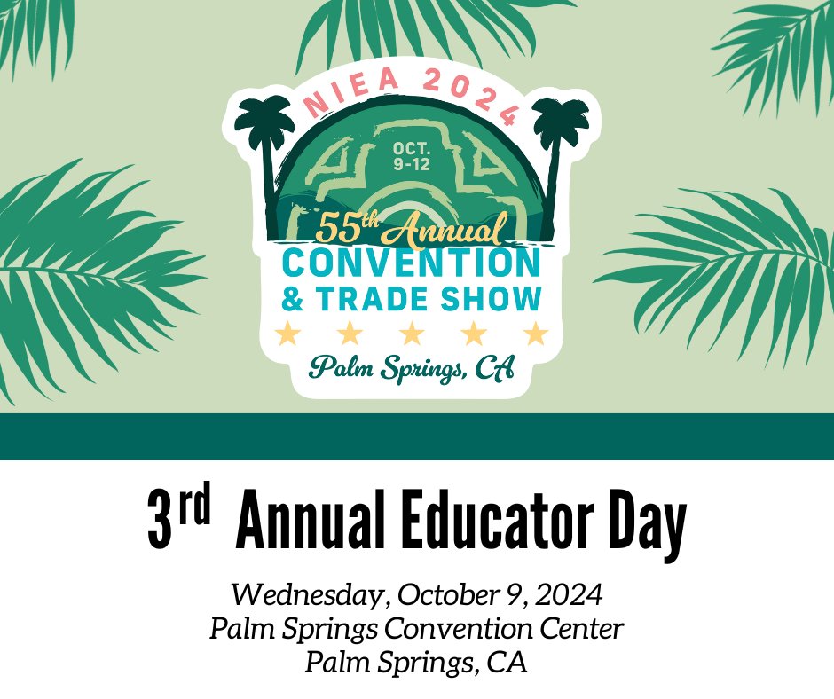 Our 3rd Annual Educator Day is starting soon! Head to Oasis 3B for registration and to learn more about the day's events. #wereNIEA #NIEA24