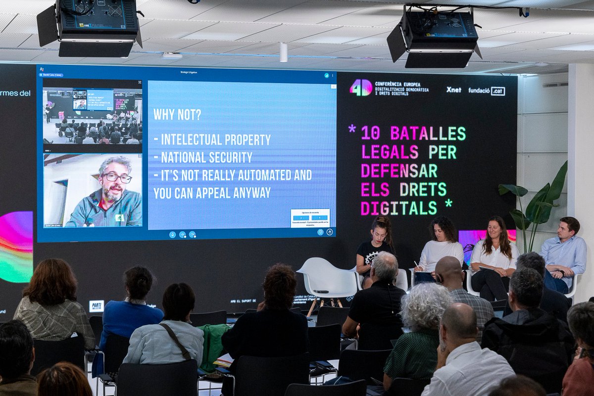 X_net_'s tweet photo. 10 BATALLES LEGALS PELS #DRETSDIGITALS #Conferencia4D

·@NuriaSotoA (@ObservatorioTAS)
·@FelixTreguer (@LaQuadrature)
·@Salv_Romano (@aiforensics_org)
·Jan Vobořil (@iure_cz)
·@anais_franquesa (@centre_IRIDIA )
·@ribasadri (@AmnistiaCAT) https://t.co/Tnyr7sVnii